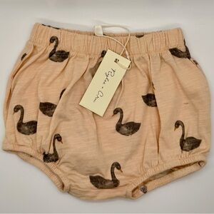 Rylee + Cru Peach Swan Diaper Cover